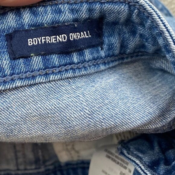 Hollister Womens Boyfriend Overalls Medium Straight Leg Distressed Blue Denim - Picture 9 of 16